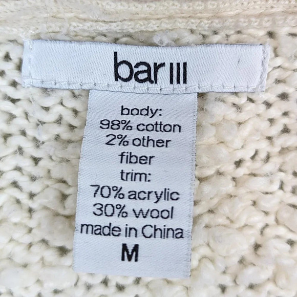 Cardigan Cream Full Zip Front Chunky Popcorn Knit size Medium - Picture 3 of 9